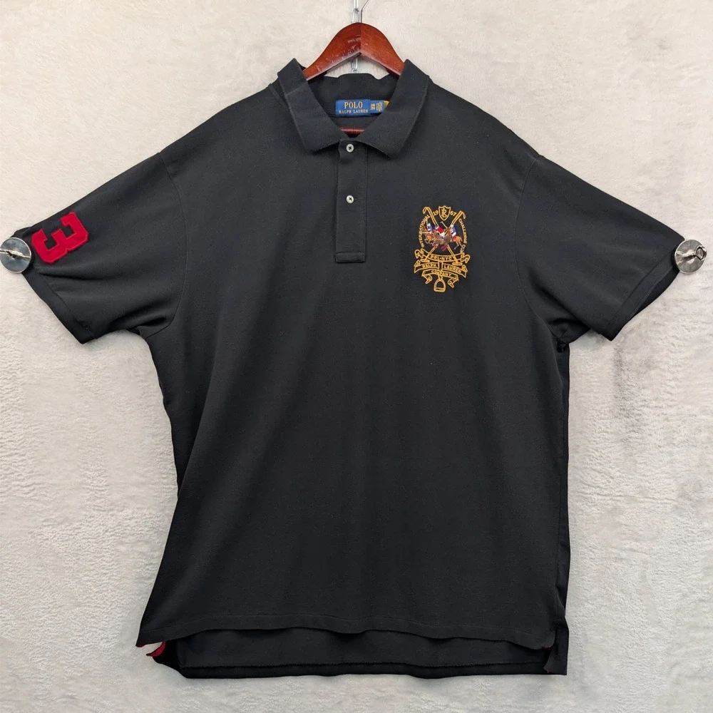 Polo Ralph Lauren Polo Men's 3XB Black Embroidered Crest 3 Big Pony Streetwear
